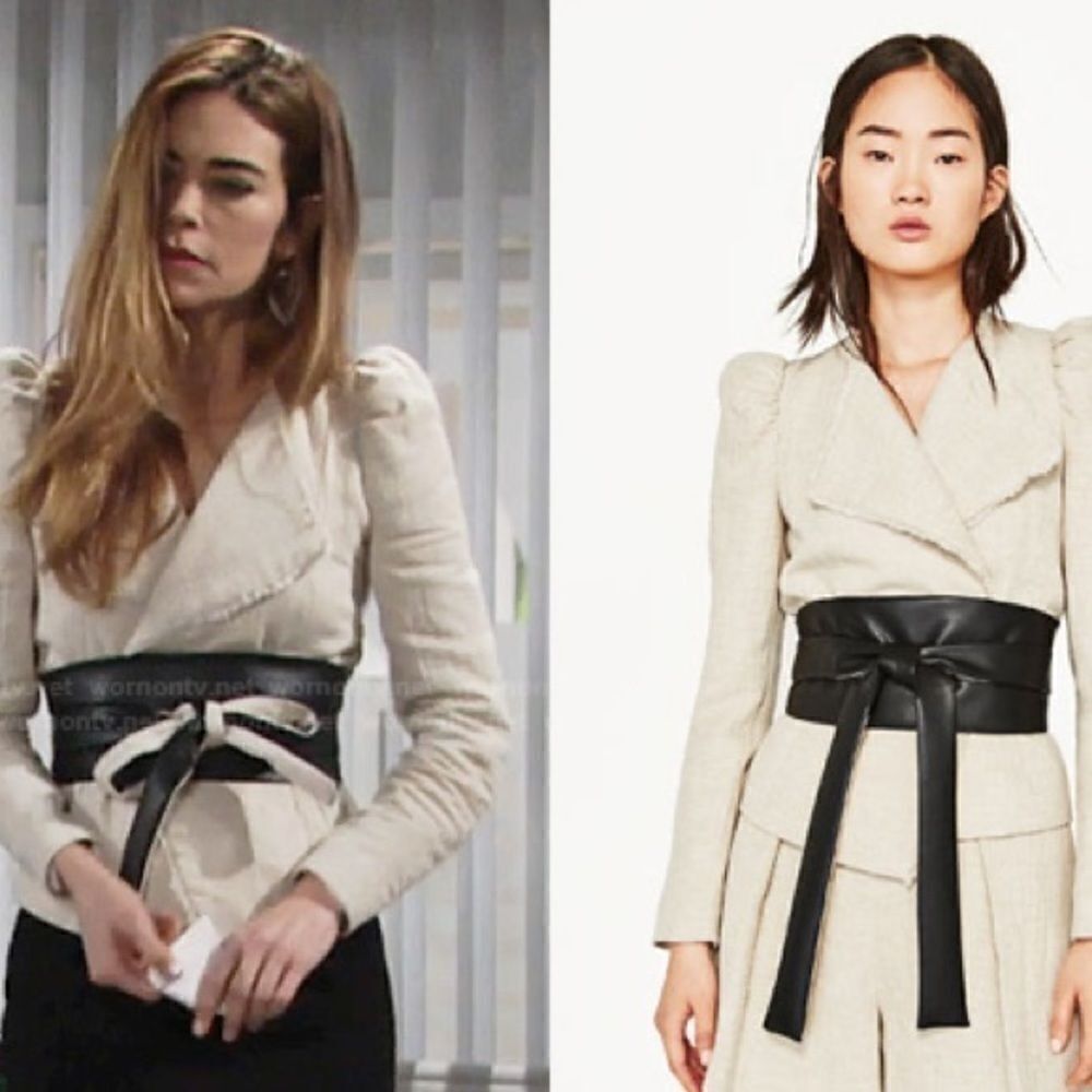 Zara Basic Collection Short Jacket Reversible Sash Belt Blogger Fave Shown On TV